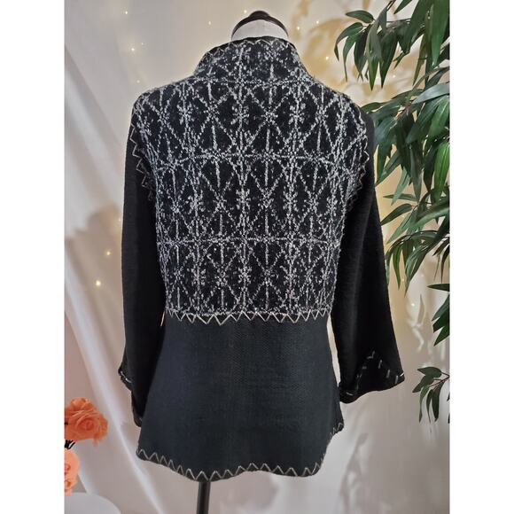 Vtg Curio Anthropologie Art to Wear Button Wool Blend Cardigan Sweater Size L - Picture 4 of 11